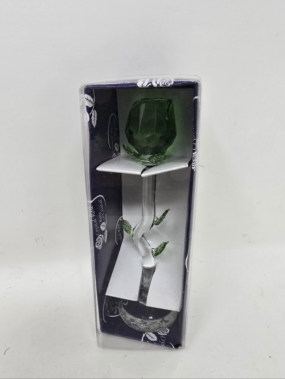 NEW in packaging Crystal Rose Vintage 90s Green. 6"